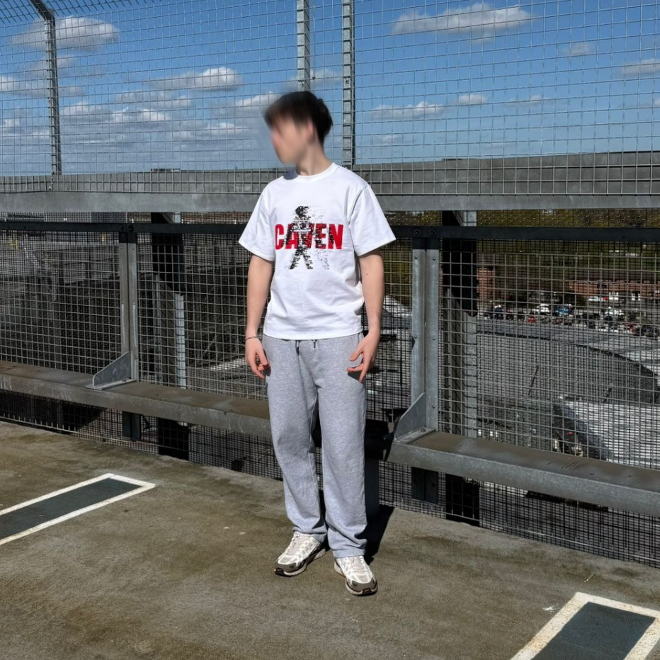 White fragmented tee