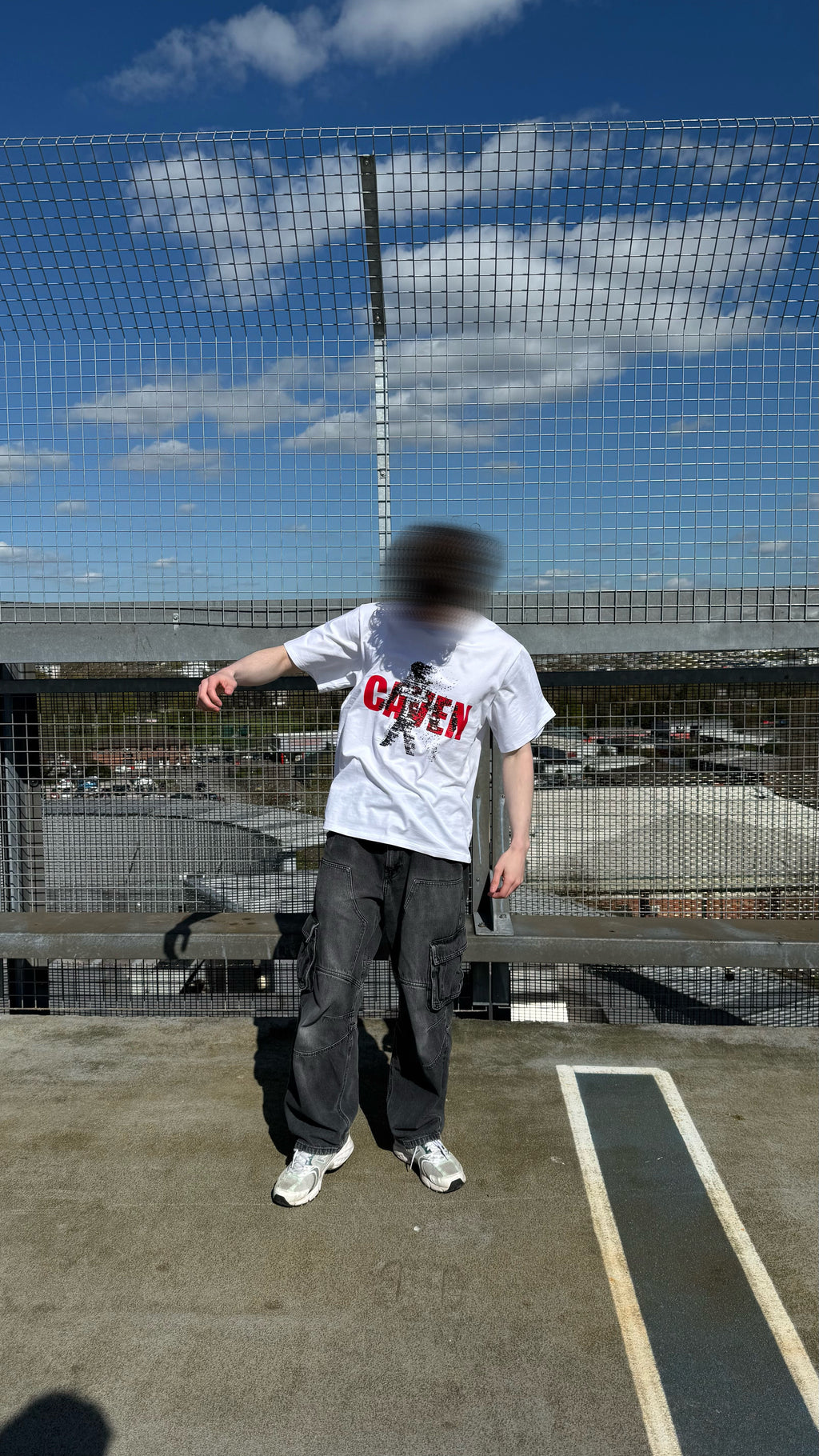 White fragmented tee