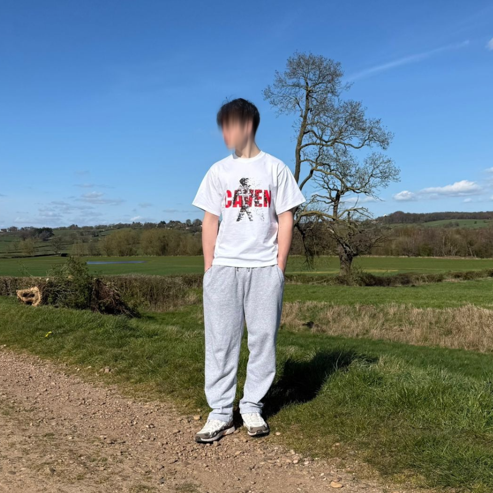 White fragmented tee