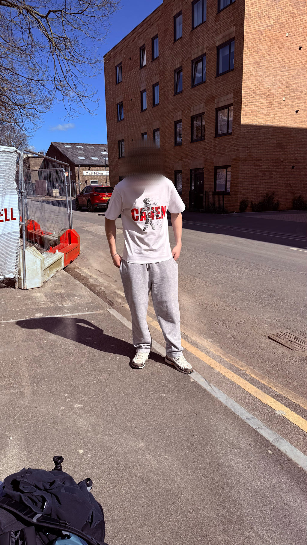 White fragmented tee