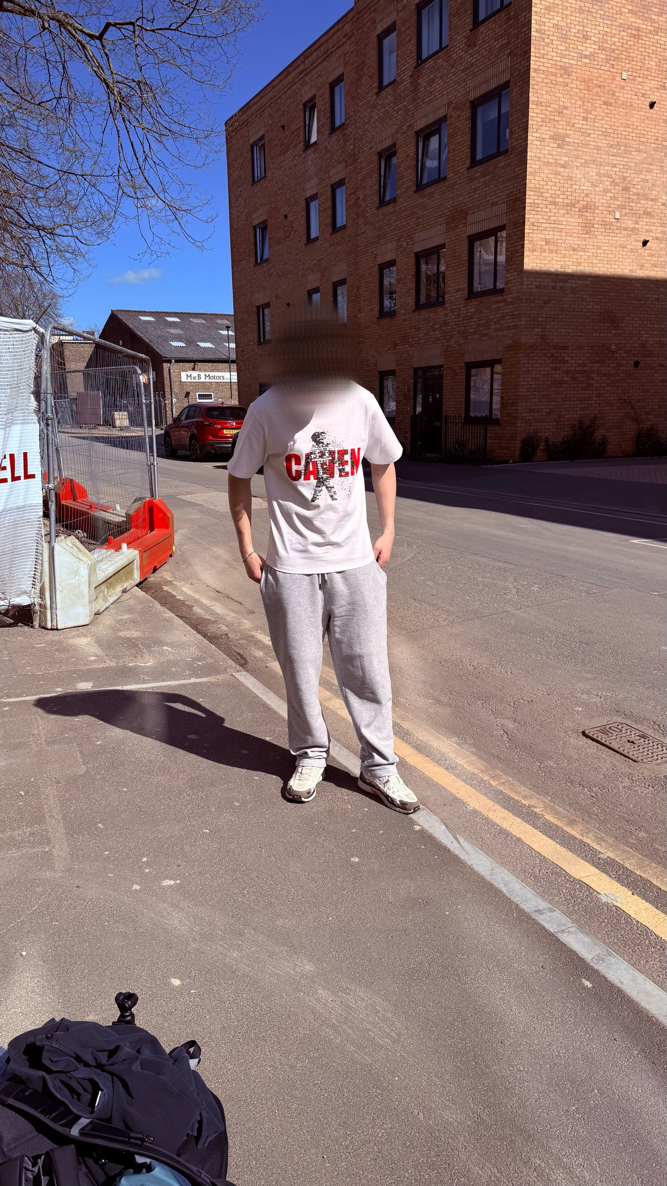 White fragmented tee