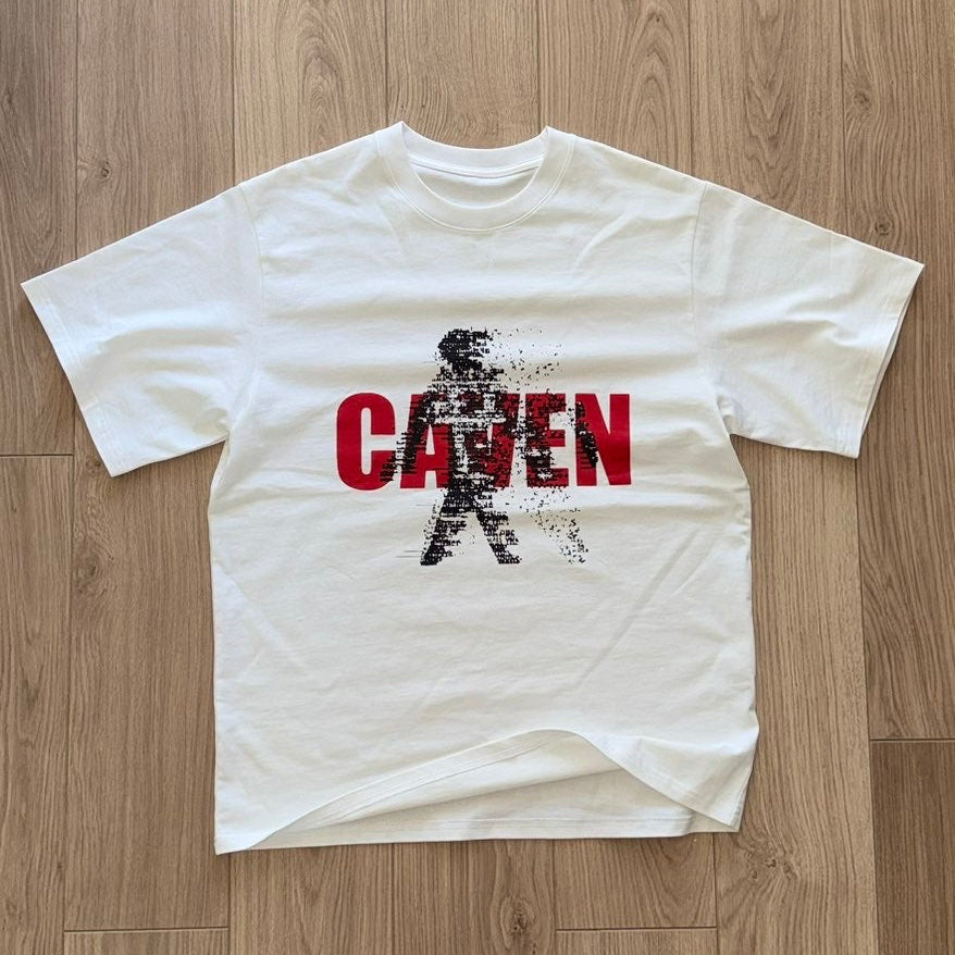 White fragmented tee