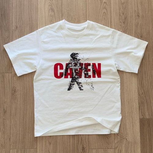 White fragmented tee