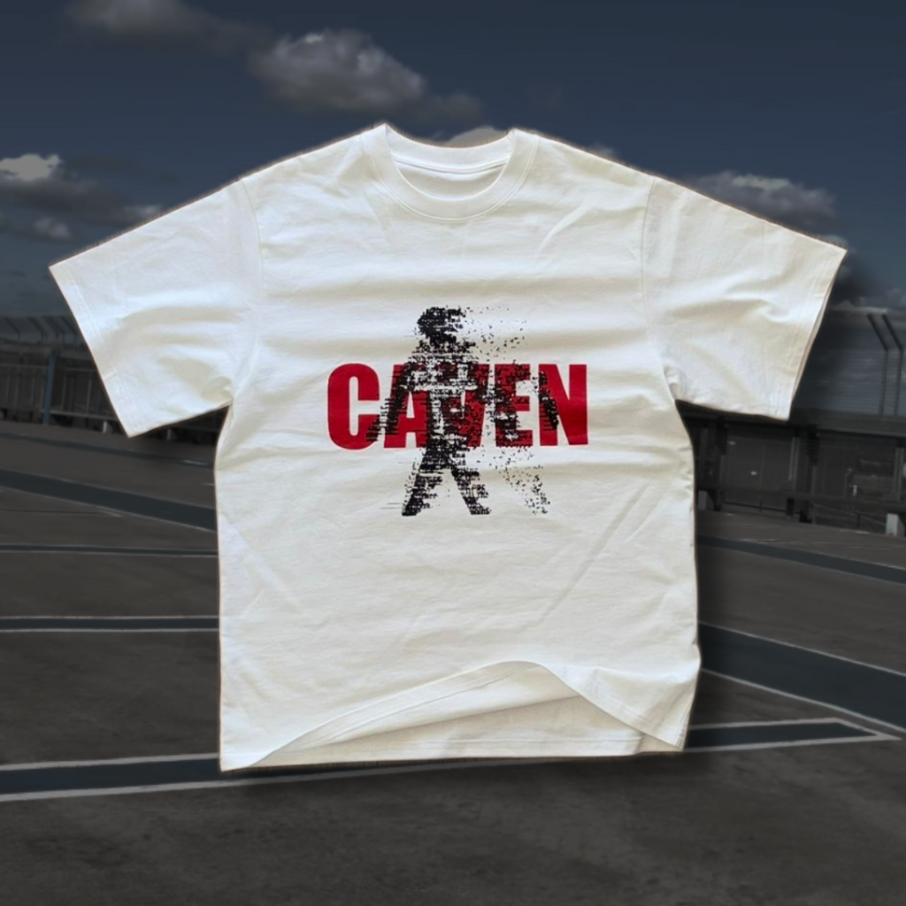 White fragmented tee